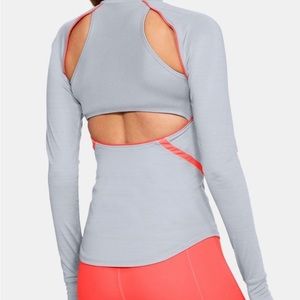 Size Medium - Under Amour qualifier sport top. Gray with orange detailing.